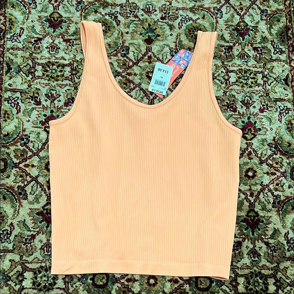 Orange Ribbed Tank Top Size XL by Bunulu New